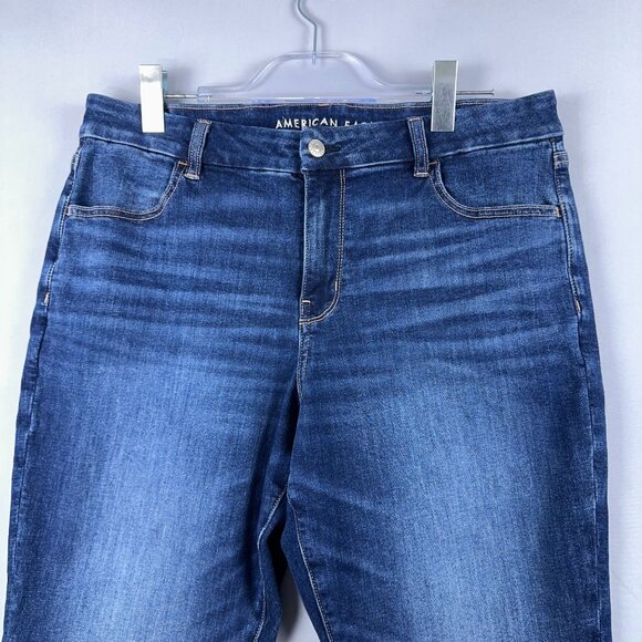 American Eagle Curvy Jegging Jeans Women Size 16 Regular Next Level Stretch Blue - Picture 3 of 12